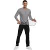 imageYTD Mens Summer Casual Short Sleeve Henley TShirts Button Placket Plain V Neck ShirtsLong Sleeve Light Gray