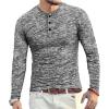 imageYTD Mens Fashion Casual Slim Fit Basic Henley ShortLong Sleeve Lightweight Summer TShirtLong Sleeve Black