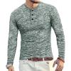 imageYTD Mens Fashion Casual Slim Fit Basic Henley ShortLong Sleeve Lightweight Summer TShirtLong Sleeve Dark Green