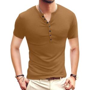 imageYTD Mens Casual Slim Fit Basic Henley Long Sleeve Fashion TShirtBarley