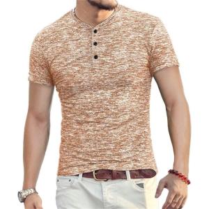 imageYTD Mens Fashion Casual Slim Fit Basic Henley ShortLong Sleeve Lightweight Summer TShirt03 Coffee