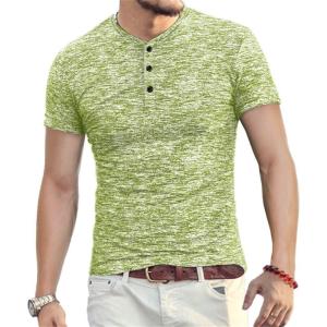 imageYTD Mens Fashion Casual Slim Fit Basic Henley ShortLong Sleeve Lightweight Summer TShirt05 Grass Green