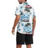 imageYTD Mens 2 Piece Outfits Tropical Print Short Sleeve Button Down Hawaiian Shirt and Beach Shorts SetCar White