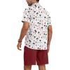 imageYTD Mens 2 Piece Outfits Tropical Print Short Sleeve Button Down Hawaiian Shirt and Beach Shorts SetFlamingo White