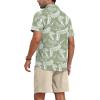 imageYTD Mens 2 Piece Outfits Tropical Print Short Sleeve Button Down Hawaiian Shirt and Beach Shorts SetGreen Palm Leaf