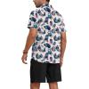 imageYTD Mens 2 Piece Outfits Tropical Print Short Sleeve Button Down Hawaiian Shirt and Beach Shorts SetWhite Pink Leaf