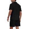imageYTD Mens 2 Pieces Shirt Set Short Sleeve Button Down Casual Hippie Holiday Beach TShirts Shorts OutfitsBlack