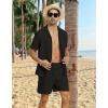imageYTD Mens 2 Pieces Shirt Set Short Sleeve Button Down Casual Hippie Holiday Beach TShirts Shorts OutfitsBlack