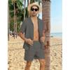imageYTD Mens 2 Pieces Shirt Set Short Sleeve Button Down Casual Hippie Holiday Beach TShirts Shorts OutfitsDark Grey