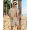 imageYTD Mens 2 Pieces Shirt Set Short Sleeve Button Down Casual Hippie Holiday Beach TShirts Shorts OutfitsLight Khaki