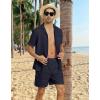 imageYTD Mens 2 Pieces Shirt Set Short Sleeve Button Down Casual Hippie Holiday Beach TShirts Shorts OutfitsNavy