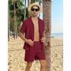 imageYTD Mens 2 Pieces Shirt Set Short Sleeve Button Down Casual Hippie Holiday Beach TShirts Shorts OutfitsRed
