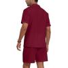 imageYTD Mens 2 Pieces Shirt Set Short Sleeve Button Down Casual Hippie Holiday Beach TShirts Shorts OutfitsRed