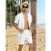 imageYTD Mens 2 Pieces Shirt Set Short Sleeve Button Down Casual Hippie Holiday Beach TShirts Shorts OutfitsWhite