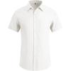 imageYTD Mens Casual Linen Button Down Shirt Short Sleeve Beach ShirtA1white