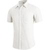imageYTD Mens Casual Linen Button Down Shirt Short Sleeve Beach ShirtA1white