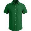 imageYTD Mens Casual Linen Button Down Shirt Short Sleeve Beach ShirtGreen