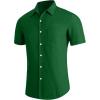 imageYTD Mens Casual Linen Button Down Shirt Short Sleeve Beach ShirtGreen