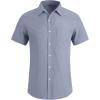 imageYTD Mens Casual Linen Button Down Shirt Short Sleeve Beach ShirtLight Blue