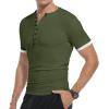 imageYTD Mens Casual Slim Fit Basic Henley Short Sleeve Fashion Summer TShirt03 Army Green