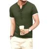 imageYTD Mens Casual Slim Fit Basic Henley Short Sleeve Fashion Summer TShirt03 Army Green