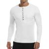 imageYTD Mens Casual Slim Fit Basic Henley Short Sleeve Fashion Summer TShirtLong Sleeve White