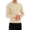 imageYTD Mens Casual Slim Fit VNeck Pullover Long Sleeve Knitted Pullover SweatersApricot