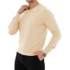 imageYTD Mens Casual Slim Fit VNeck Pullover Long Sleeve Knitted Pullover SweatersApricot
