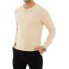 imageYTD Mens Casual Slim Fit VNeck Pullover Long Sleeve Knitted Pullover SweatersApricot