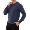 imageYTD Mens Casual Slim Fit VNeck Pullover Long Sleeve Knitted Pullover SweatersBlue