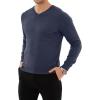 imageYTD Mens Casual Slim Fit VNeck Pullover Long Sleeve Knitted Pullover SweatersBlue