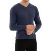 imageYTD Mens Casual Slim Fit VNeck Pullover Long Sleeve Knitted Pullover SweatersBlue
