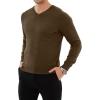 imageYTD Mens Casual Slim Fit VNeck Pullover Long Sleeve Knitted Pullover SweatersBrown