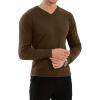 imageYTD Mens Casual Slim Fit VNeck Pullover Long Sleeve Knitted Pullover SweatersBrown
