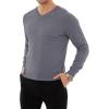 imageYTD Mens Casual Slim Fit VNeck Pullover Long Sleeve Knitted Pullover SweatersDark Gray