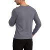 imageYTD Mens Casual Slim Fit VNeck Pullover Long Sleeve Knitted Pullover SweatersDark Gray