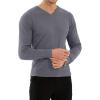 imageYTD Mens Casual Slim Fit VNeck Pullover Long Sleeve Knitted Pullover SweatersDark Gray