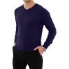 imageYTD Mens Casual Slim Fit VNeck Pullover Long Sleeve Knitted Pullover SweatersNavy