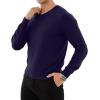 imageYTD Mens Casual Slim Fit VNeck Pullover Long Sleeve Knitted Pullover SweatersNavy