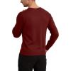 imageYTD Mens Casual Slim Fit VNeck Pullover Long Sleeve Knitted Pullover SweatersWine Red