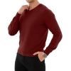 imageYTD Mens Casual Slim Fit VNeck Pullover Long Sleeve Knitted Pullover SweatersWine Red