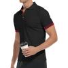 imageYTD Mens Classic Polo Shirt Short Sleeve Shirts Lightweight Slim Fit Casual Tops01 Black