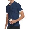 imageYTD Mens Classic Polo Shirt Short Sleeve Shirts Lightweight Slim Fit Casual Tops02 Grey Blue