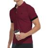 imageYTD Mens Classic Polo Shirt Short Sleeve Shirts Lightweight Slim Fit Casual Tops05 Wine Red