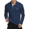 imageYTD Mens Classic Polo Shirt Short Sleeve Shirts Lightweight Slim Fit Casual TopsA1navy Blue