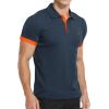 imageYTD Mens Classic Polo Shirt Short Sleeve Shirts Lightweight Slim Fit Casual TopsCblue Orange