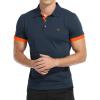 imageYTD Mens Classic Polo Shirt Short Sleeve Shirts Lightweight Slim Fit Casual TopsCblue Orange