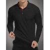 imageYTD Mens Classic Polo Shirt Short Sleeve Shirts Lightweight Slim Fit Casual TopsLong Sleeve Black