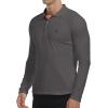 imageYTD Mens Classic Polo Shirt Short Sleeve Shirts Lightweight Slim Fit Casual TopsLong Sleeve Dark Gray