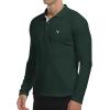 imageYTD Mens Classic Polo Shirt Short Sleeve Shirts Lightweight Slim Fit Casual TopsLong Sleeve Dark Green